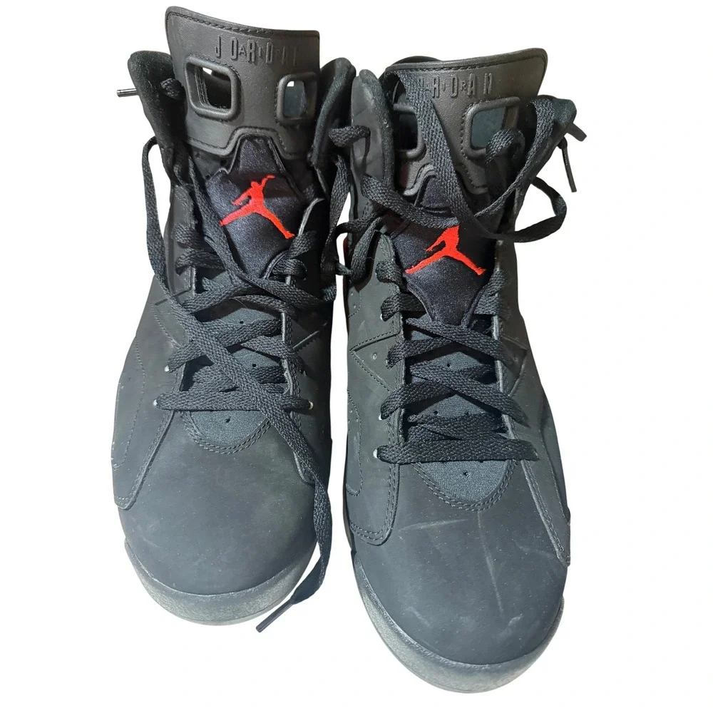 Air Jordan 6 Retro Infrared 2014 Black Infrared 384664-023 Mens Size 12 High Top